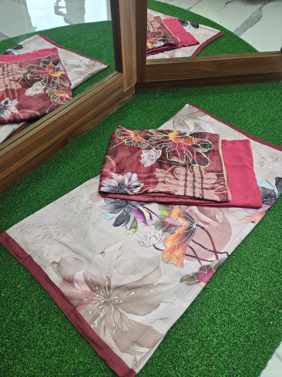 Unstitched- salwar suits with beautiful printed dupatta..