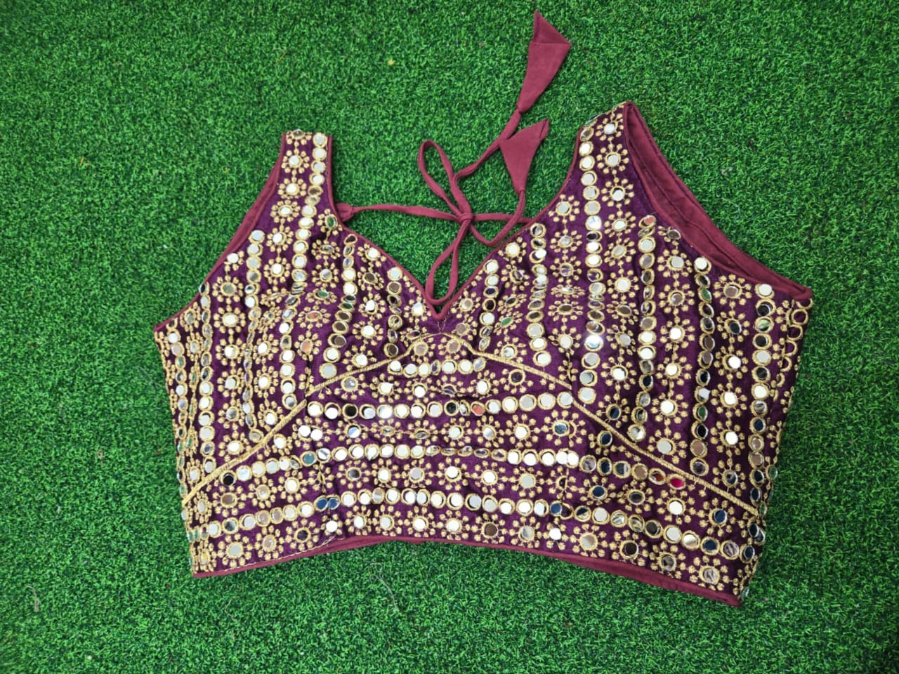 Ready to wear blouse - with beautiful mirror work