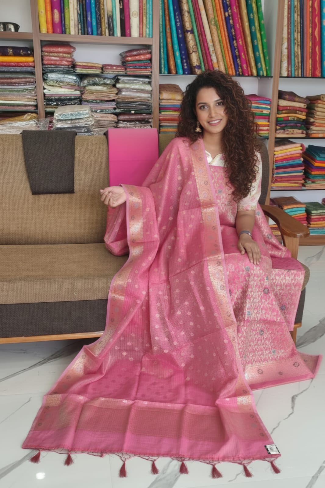 Banarasi- unstitched salwar set ...