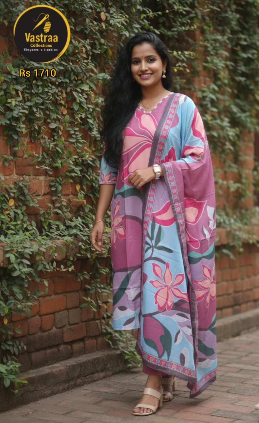 muslin printed kurthi