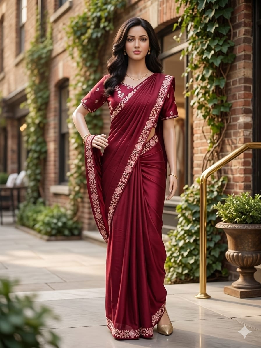 RANI PINK EX FANCY SAREE WITH BLOUSE