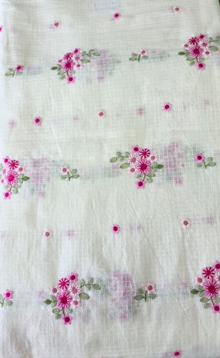 Embroidered Kotta Chex Cotton Fabrics
