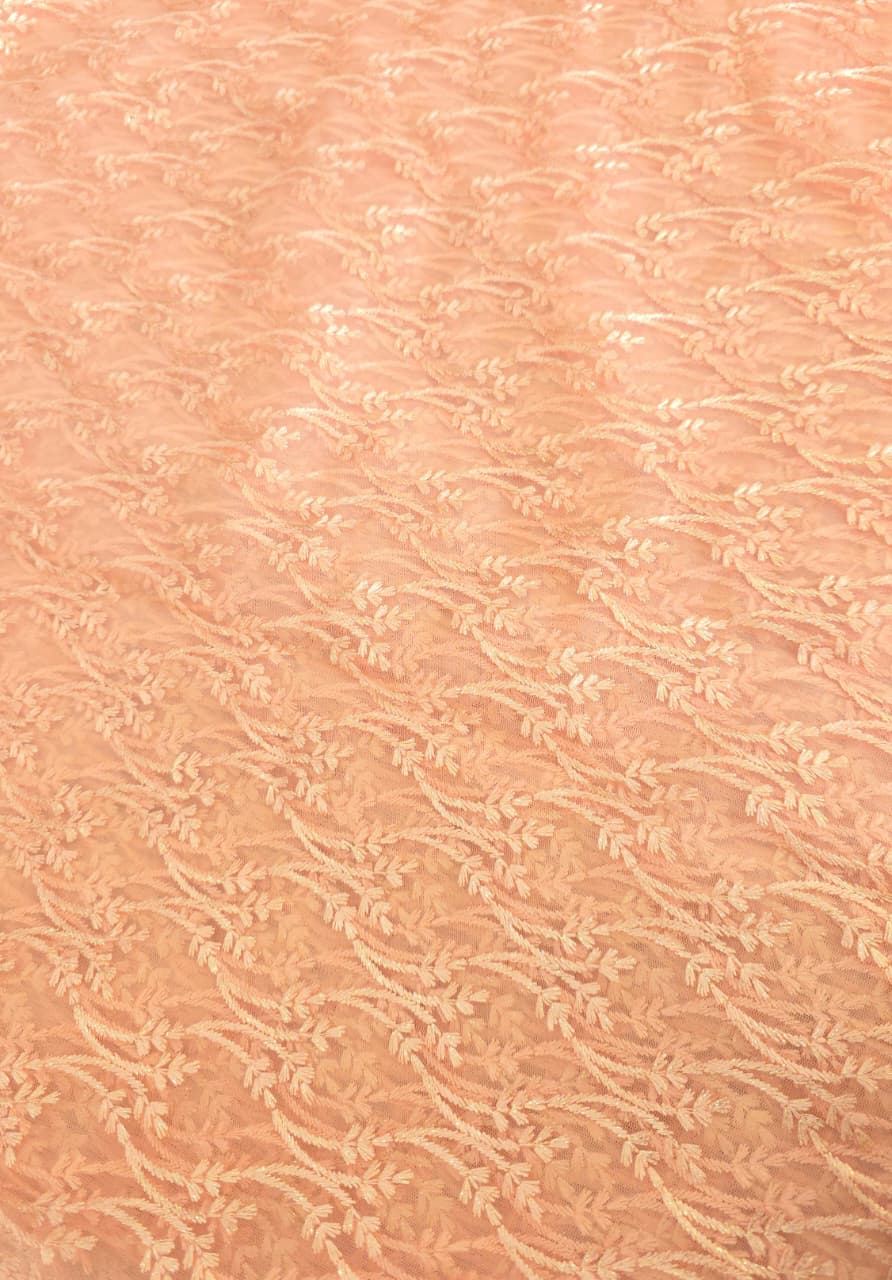 Net Fabric With Chicken Work