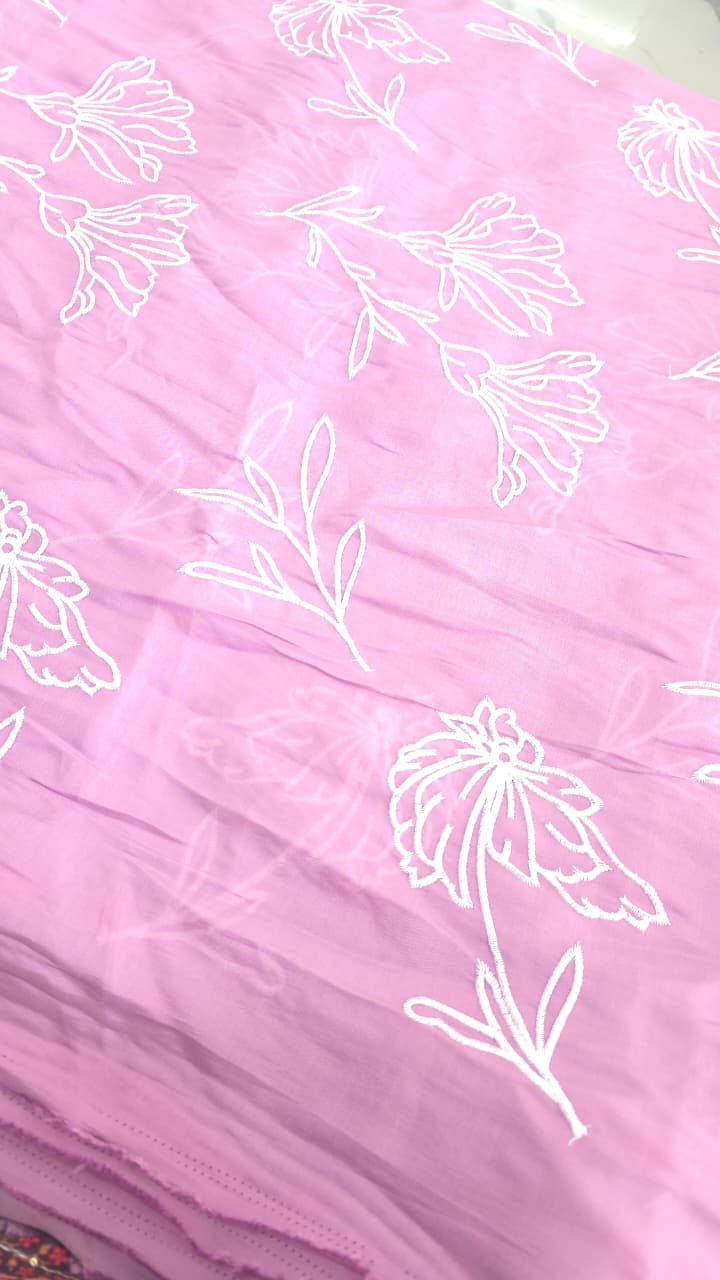 Embroidered Mulchanderi Fabric
