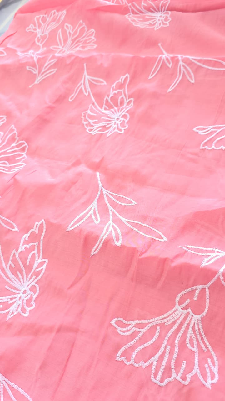 Embroidered Mulchanderi Fabric