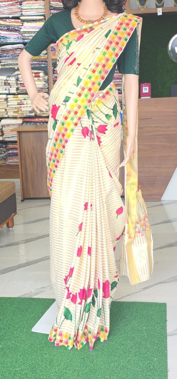 TISSUE MULTI COLOUR SAREE