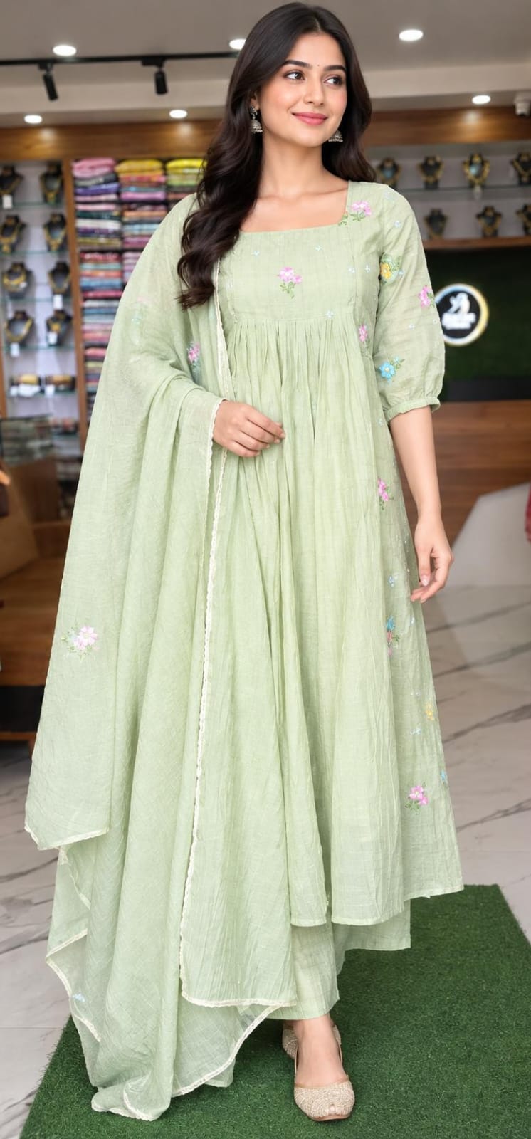 MUL CHANDERI 3 PIC SALWAR SET