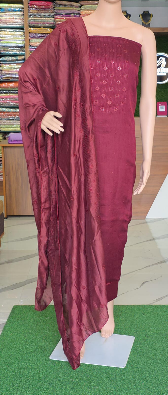 COTTAN UNSTITCHED  SALWAR SET