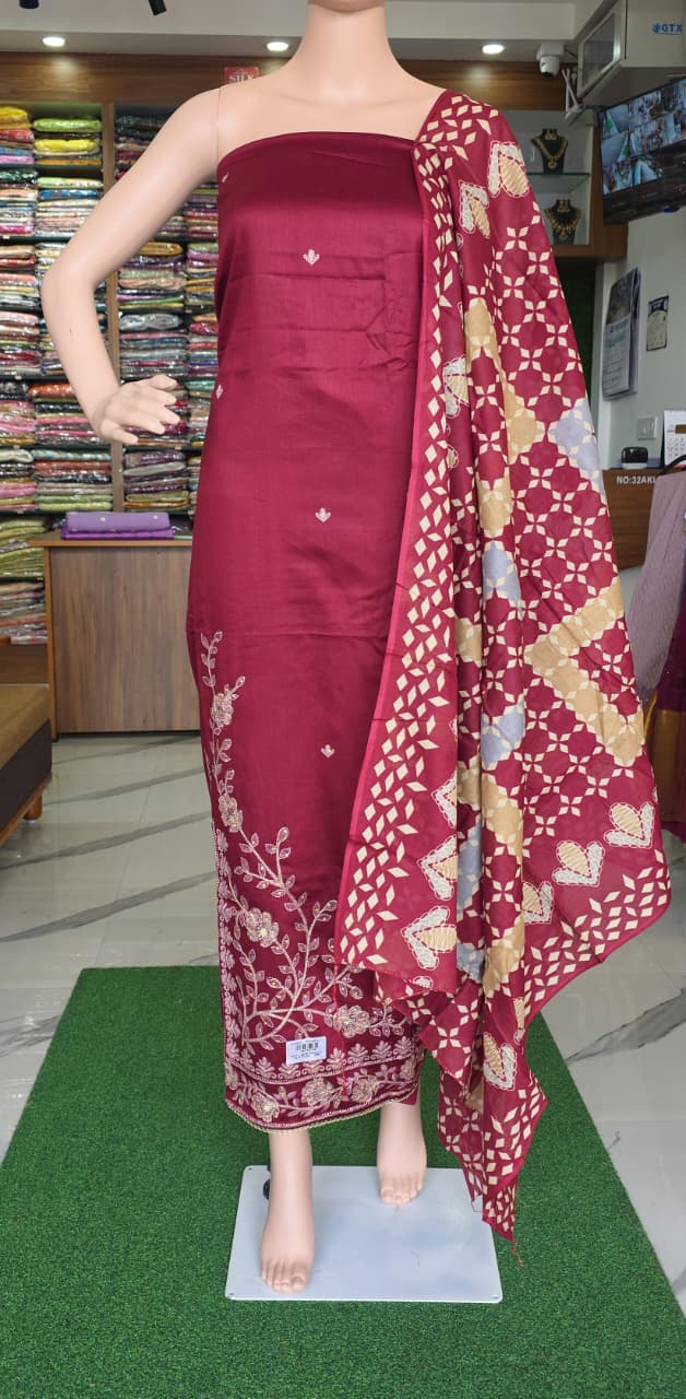 COTTAN UNSTITCHED SALWAR SET