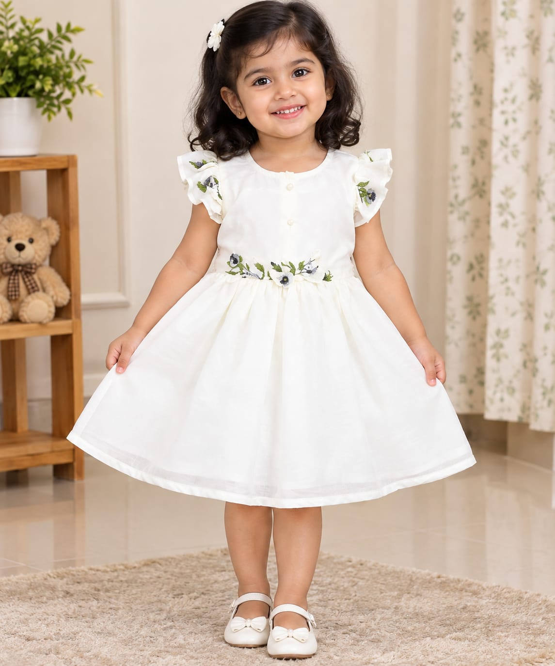 MUL CHANDERI KIDS FROCK
